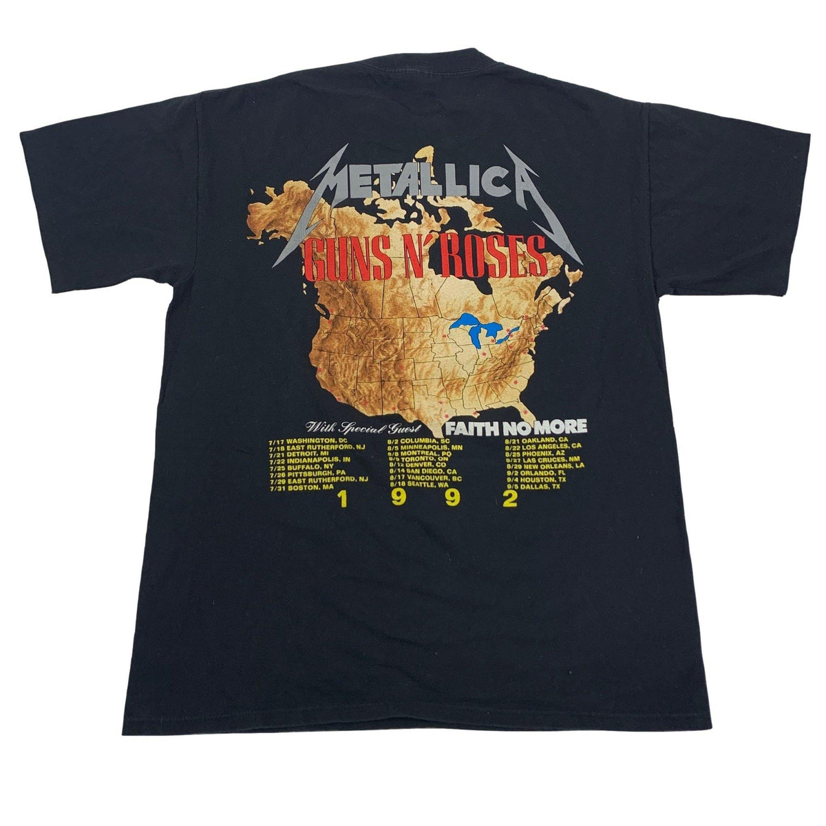 Vintage Guns N&#39; Roses / Metallica &quot;1992&quot; Tour T-Shirt - jointcustodydc