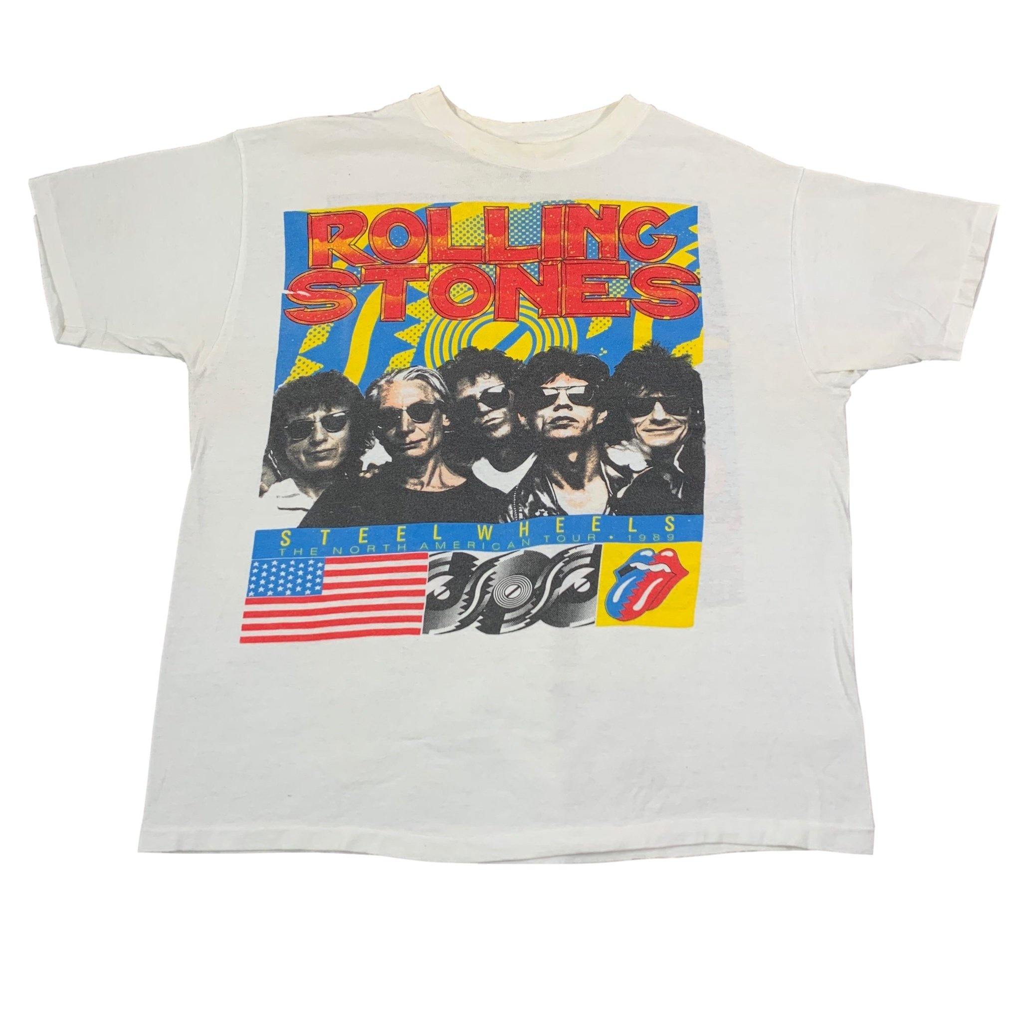 VTG 1989 ROLLING STONES Concert T-Shirt - Steel Wheel outlets Tour Sz XL