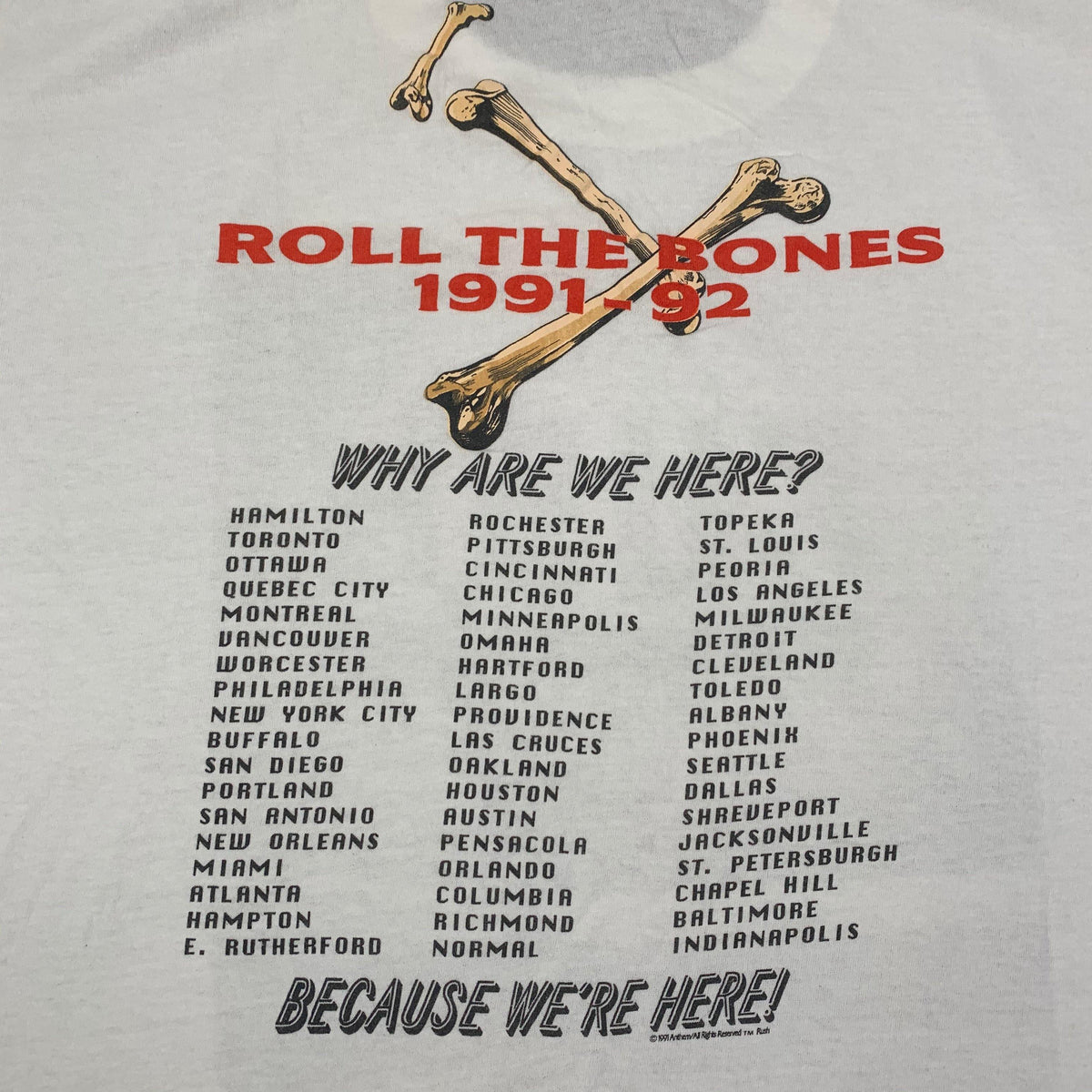Vintage Rush &quot;Roll The Bones&quot; T-Shirt - jointcustodydc