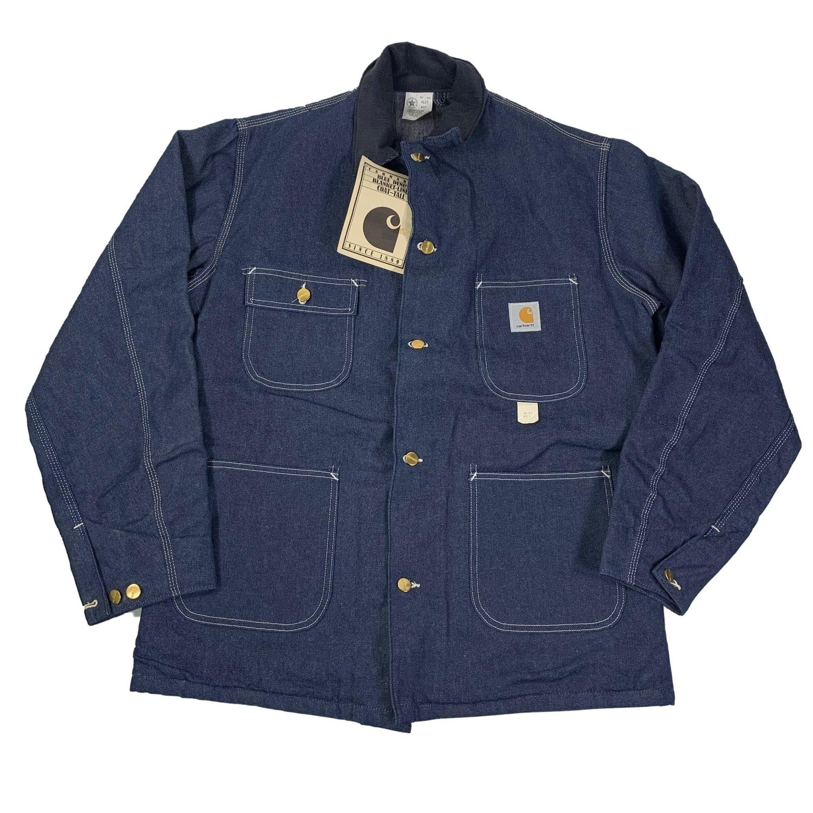 Vintage Carhartt Blue Denim "Blanket Lined" Tall Coat - jointcustodydc