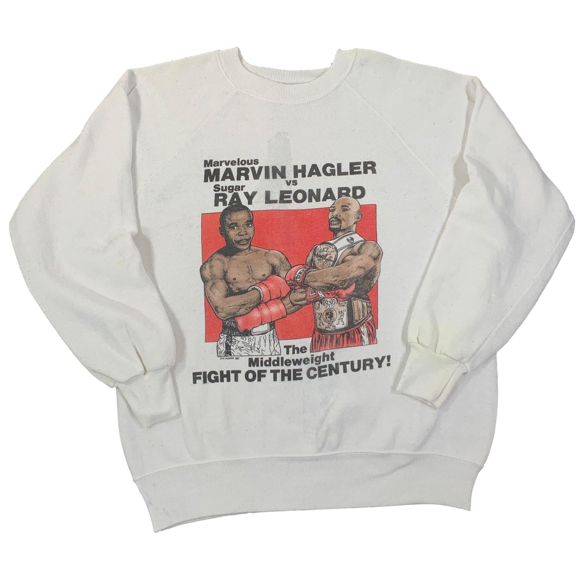 Vintage Ray Leonard VS Marvin Hagler &quot;Fight Of The Century!&quot; Crewneck Sweatshirt - jointcustodydc