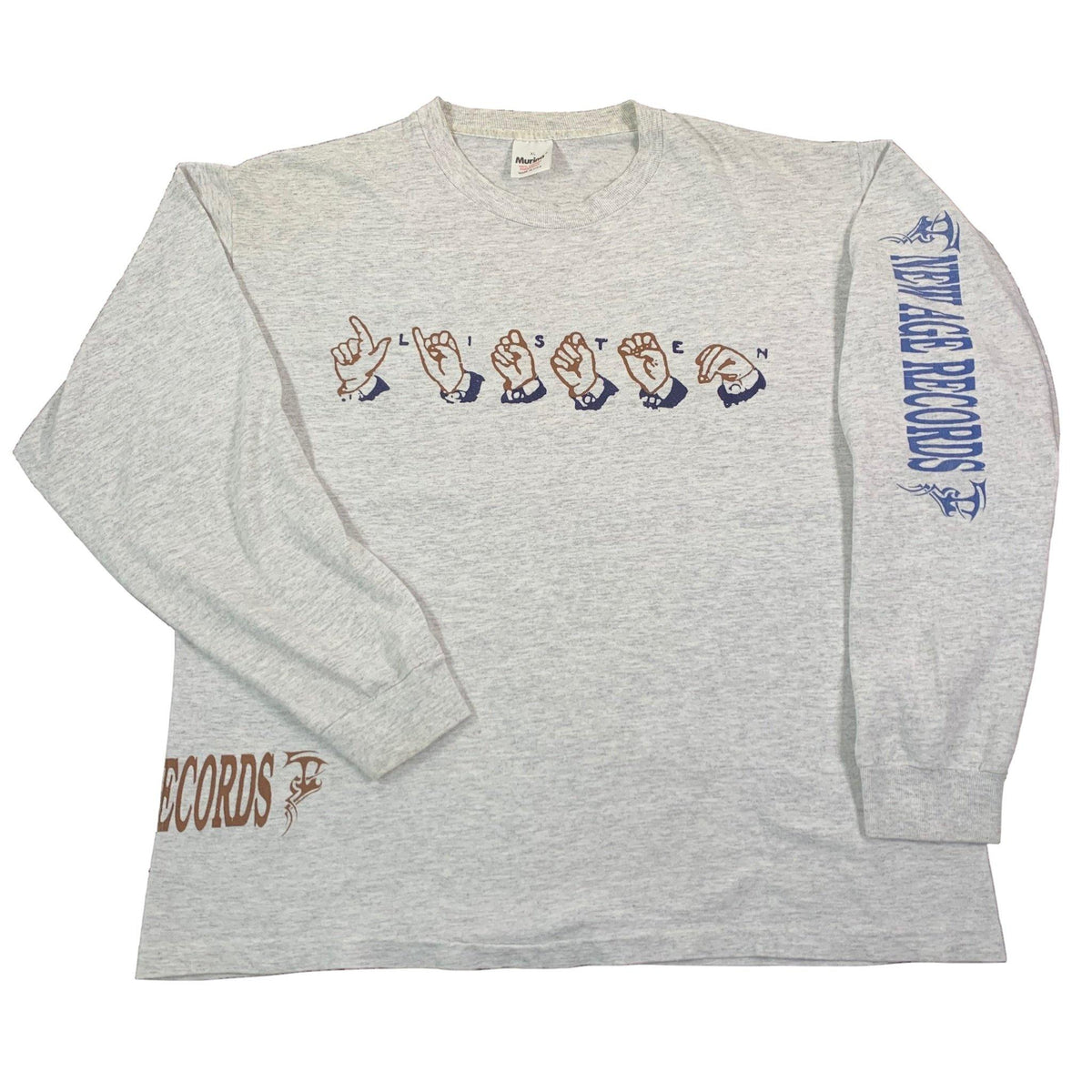 Vintage New Age Records &quot;Sign Language&quot; Long Sleeve Shirt - jointcustodydc