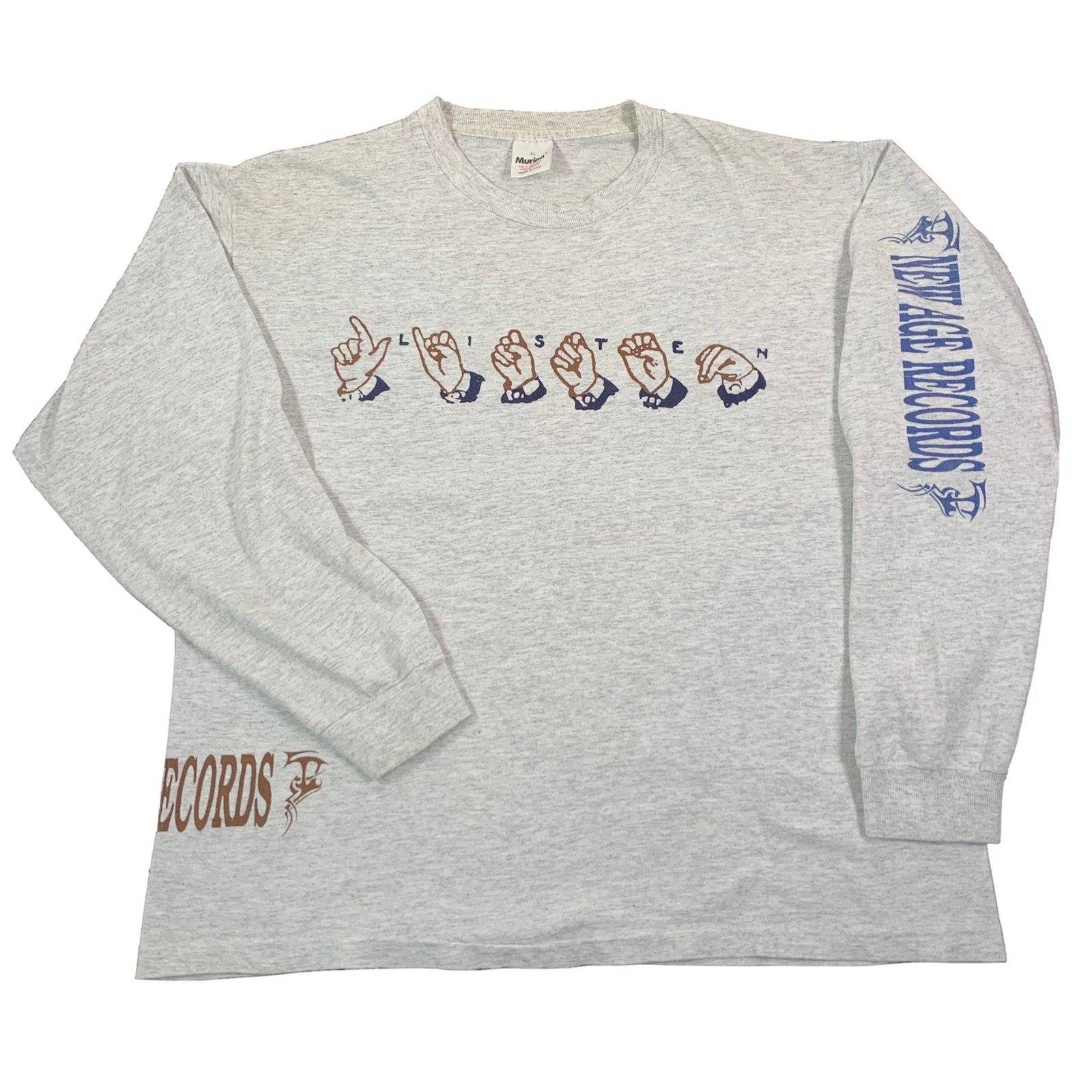 Vintage New Age Records "Sign Language" Long Sleeve Shirt - jointcustodydc