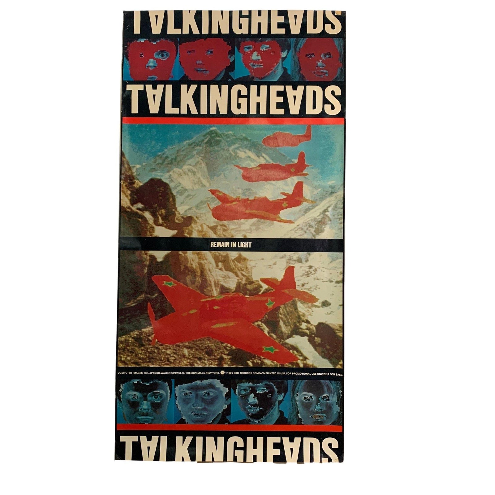 Vintage Talking Heads "Remain In Light" Sire Records Promo Poster - jointcustodydc