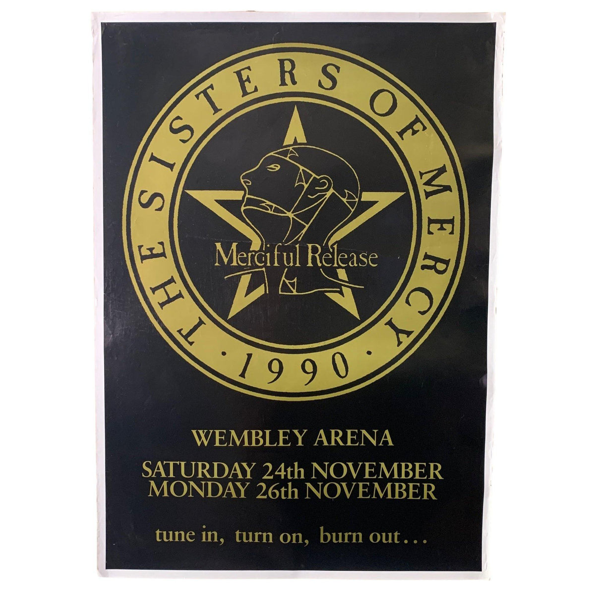 Vintage The Sisters Of Mercy &quot;Merciful Release&quot; Wembley Arena Poster - jointcustodydc
