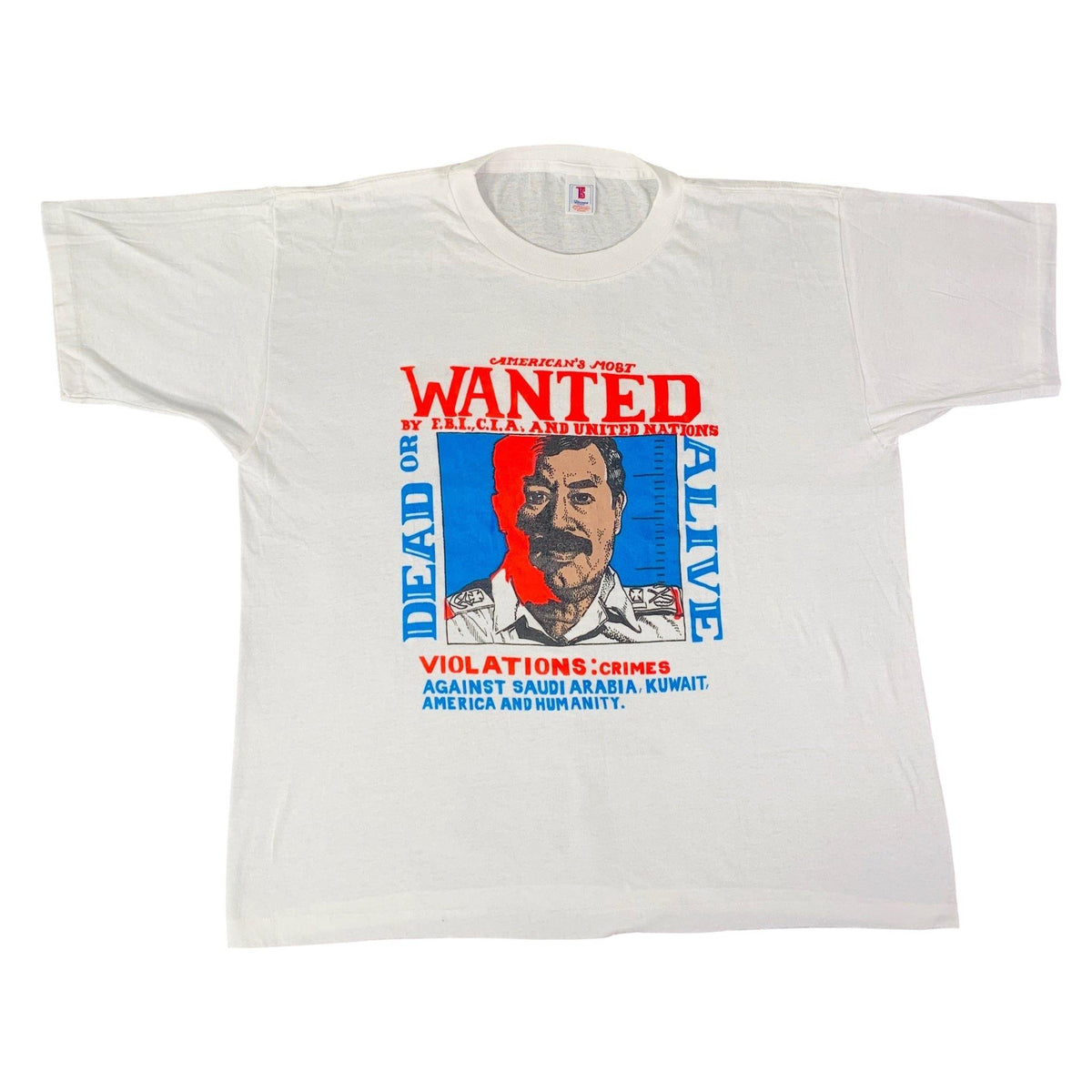 Vintage Saddam Hussein &quot;Dead Or Alive&quot; T-Shirt - jointcustodydc