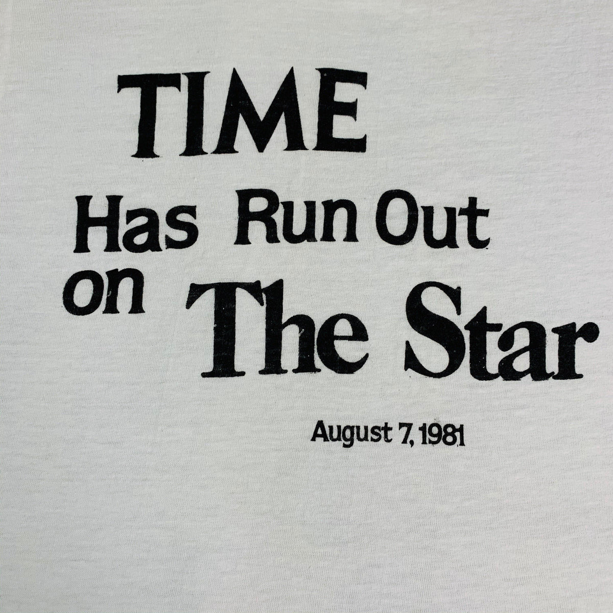 Vintage The Washington Star &quot;Time Has Run Out&quot; T-Shirt - jointcustodydc