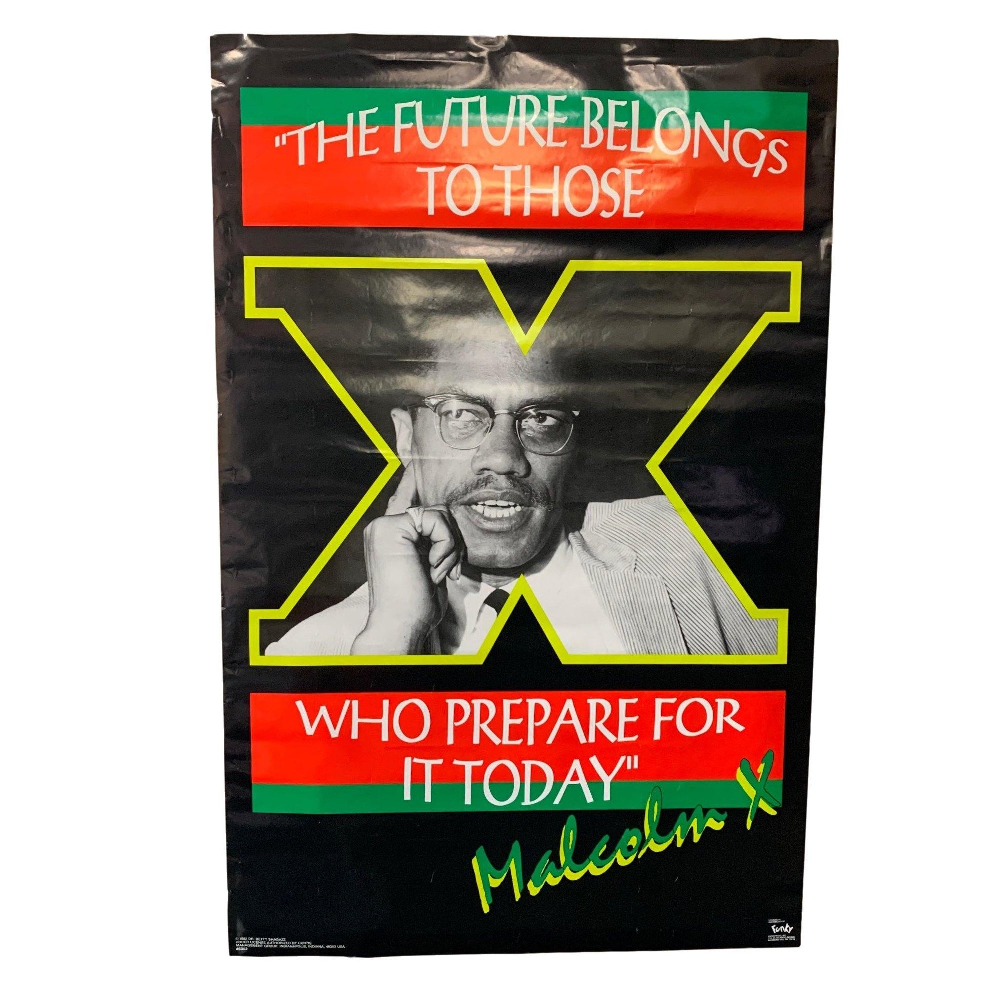 Vintage 1992 Malcolm X "The Future Belongs" Poster - jointcustodydc