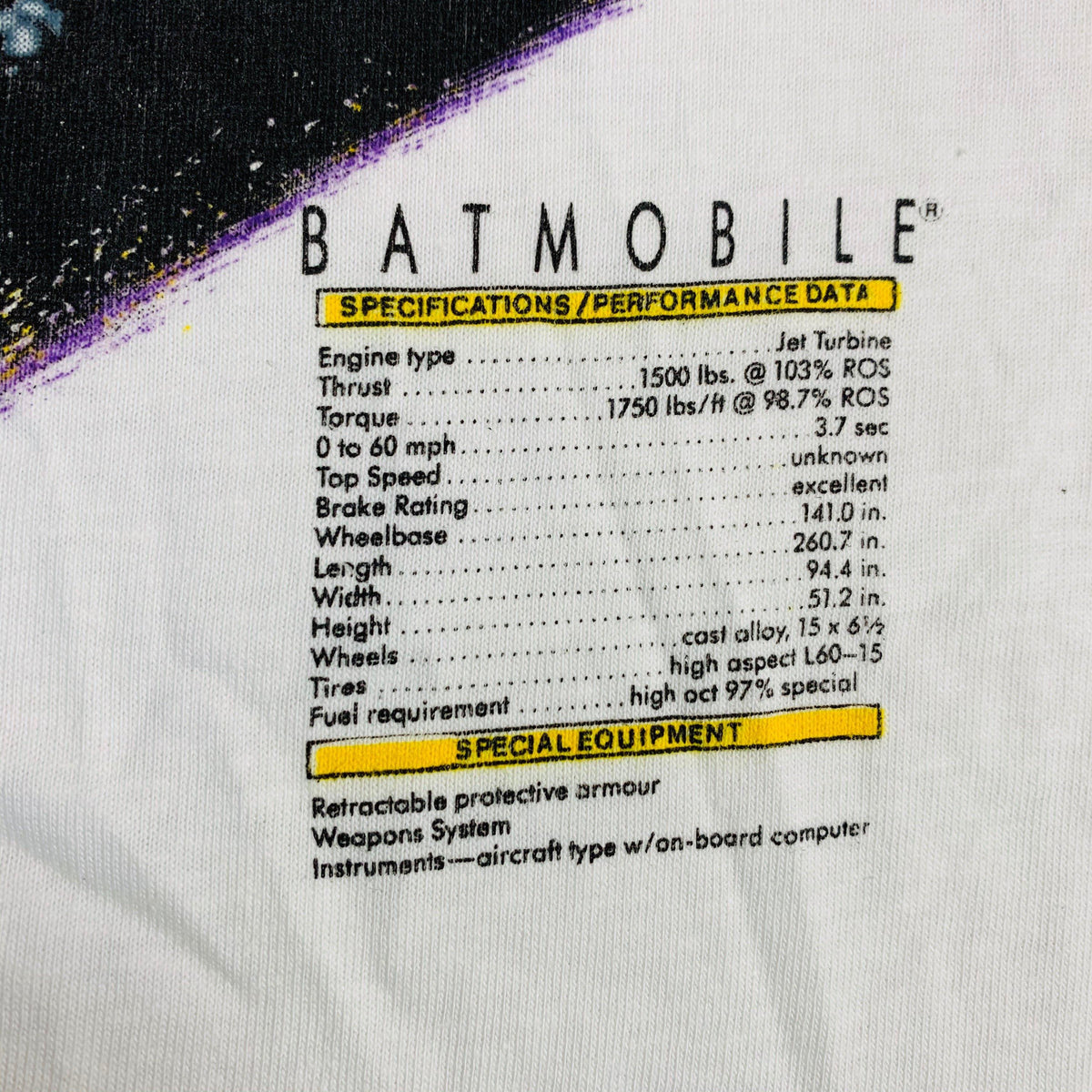 Vintage Batman 1989 &quot;Batmobile&quot; T-Shirt - jointcustodydc