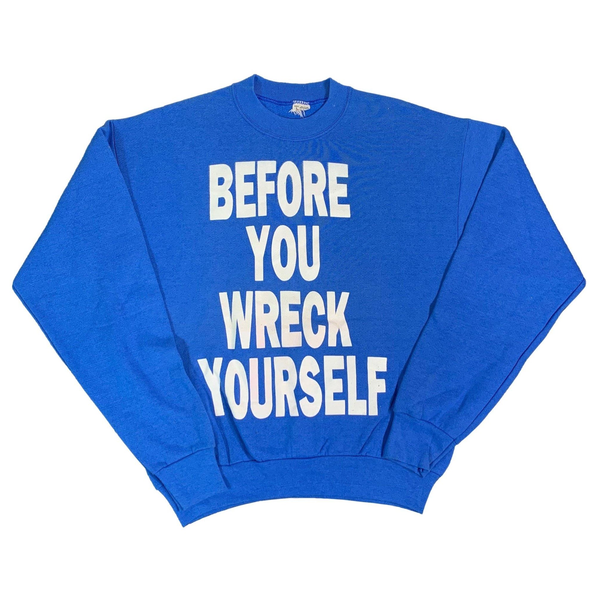 Vintage Check Yourself "Before You Wreck Yourself" Crewneck Sweatshirt - jointcustodydc