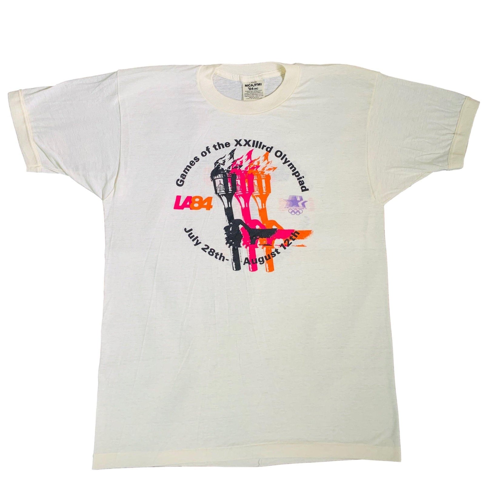 Vintage Los Angeles Olympics 1984 "Weightlifting" T-Shirt - jointcustodydc