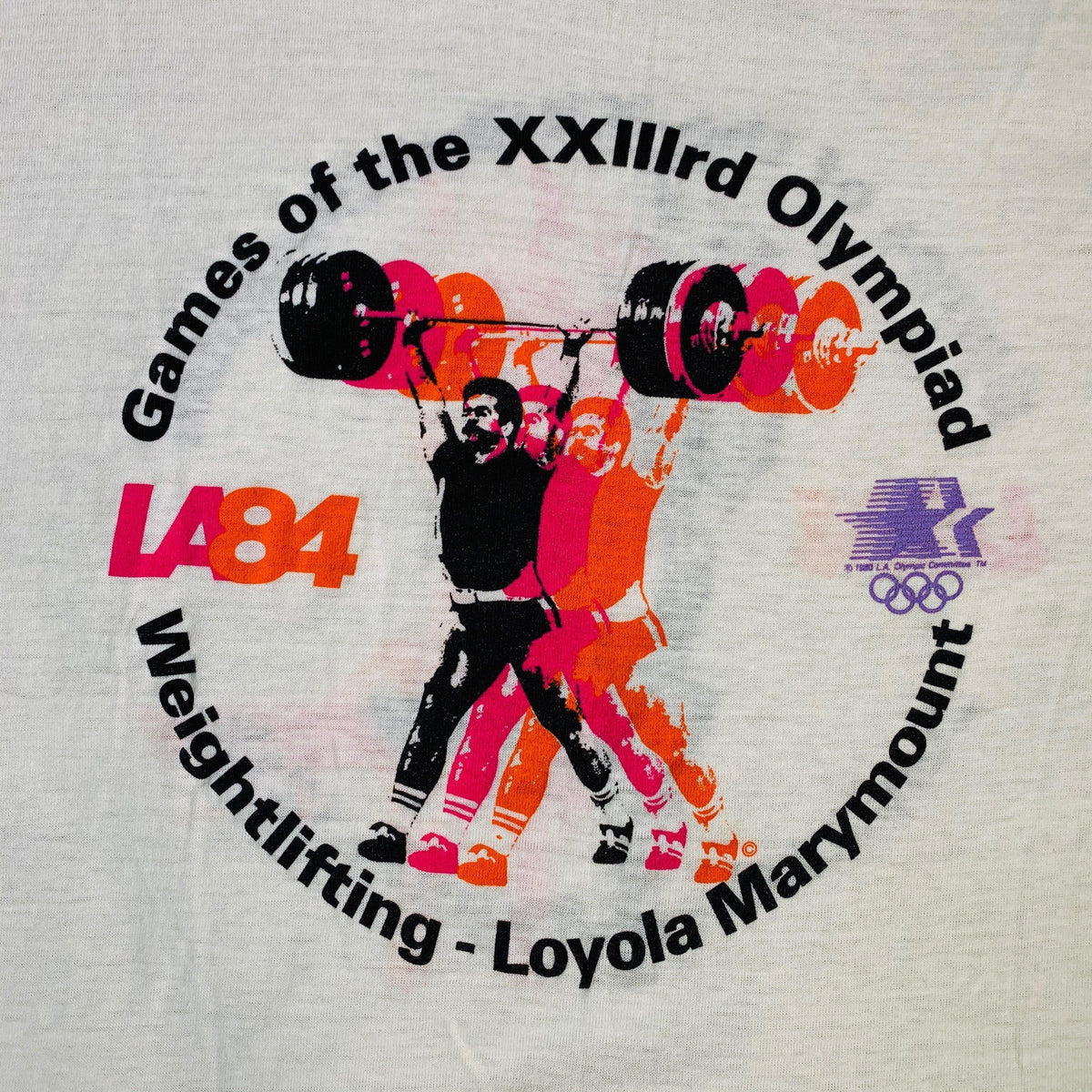 Vintage Los Angeles Olympics 1984 &quot;Weightlifting&quot; T-Shirt - jointcustodydc