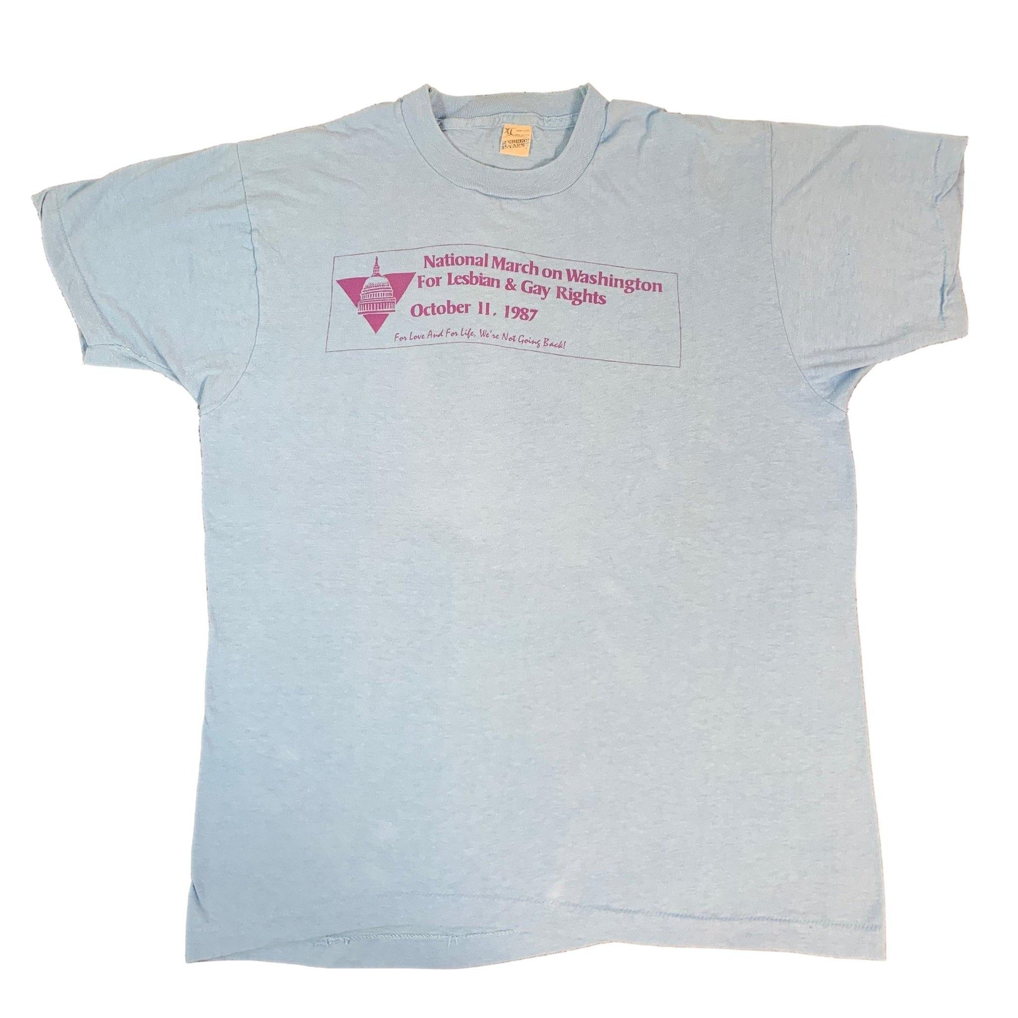 Vintage March For Lesbian & Gay Rights "1987" T-Shirt - jointcustodydc