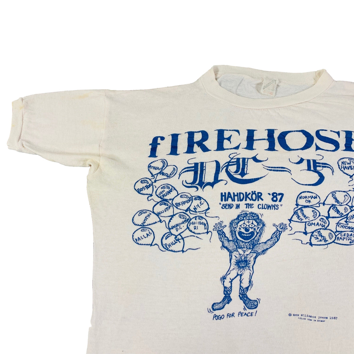 Vintage Firehose / DC-3 &quot;Hahdkor &#39;87&quot; T-Shirt - jointcustodydc