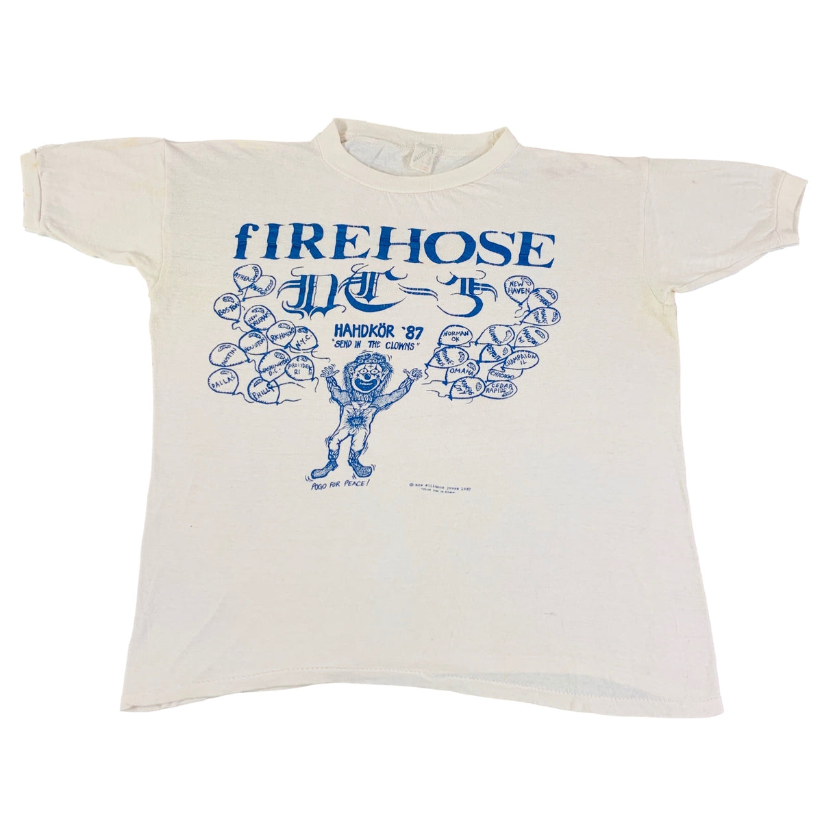 Vintage Firehose / DC-3 &quot;Hahdkor &#39;87&quot; T-Shirt - jointcustodydc