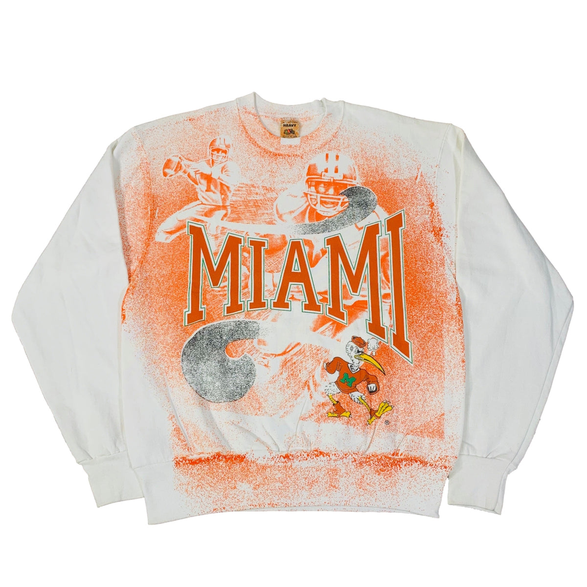 Vintage University Of Miami &quot;Hurricanes&quot; All Over Print Crewneck Sweatshirt - jointcustodydc