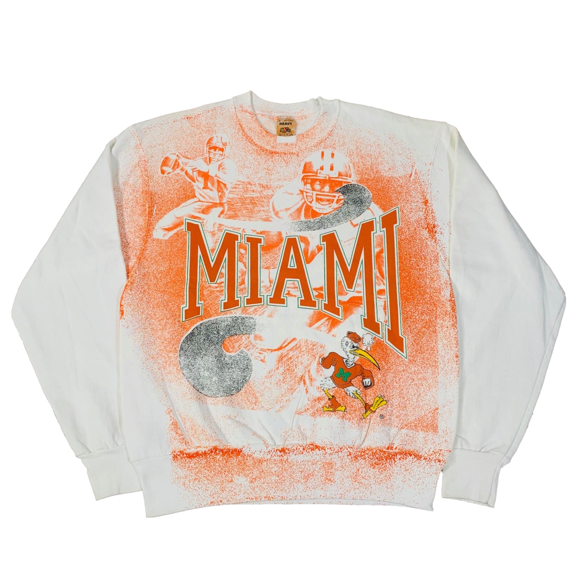 Vintage University Of Miami "Hurricanes" All Over Print Crewneck Sweatshirt - jointcustodydc