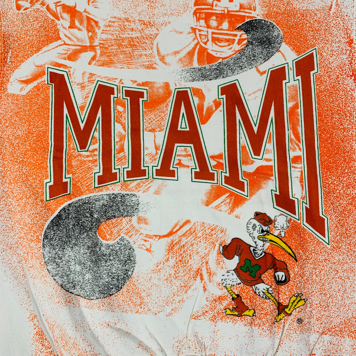 Vintage University Of Miami &quot;Hurricanes&quot; All Over Print Crewneck Sweatshirt - jointcustodydc