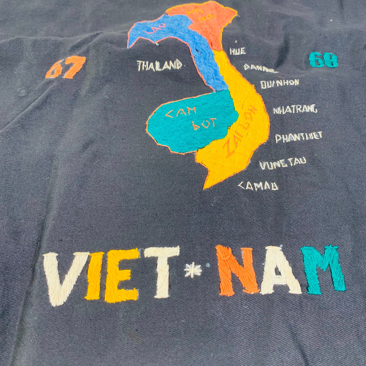 Vintage Black Vietnam War &quot;Tay Ninh &#39;67-&#39;68&quot; Tour Jacket - jointcustodydc