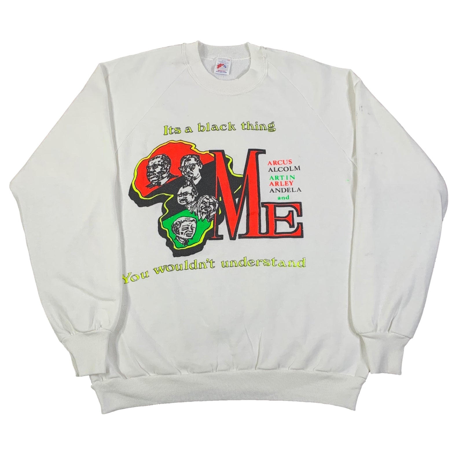 Vintage MLK Malcolm X Marley Mandela Garvey "It's A Black Thing" Crewneck Sweatshirt - jointcustodydc