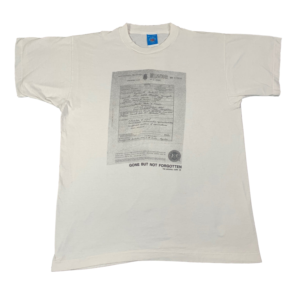 Vintage Jimi Hendrix &quot;Death Certificate&quot; T-Shirt - jointcustodydc