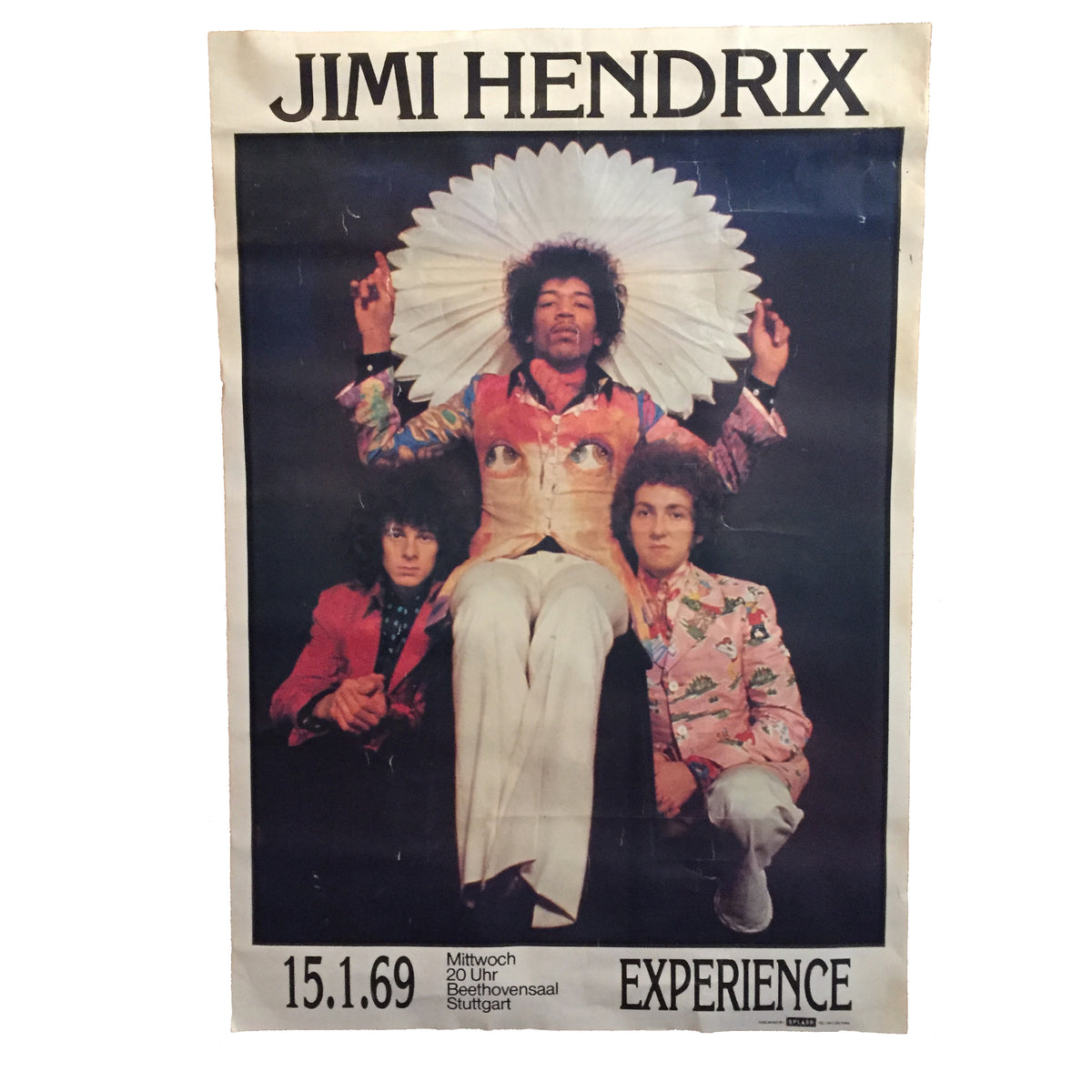 Vintage Jimi Hendrix &quot;Stuttgart 15.1.69&quot; Poster