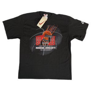 Vintage NIKE Michael Jordan's The Restaurant T-Shirt Air Jordan Double  Sided Print - BIDSTITCH