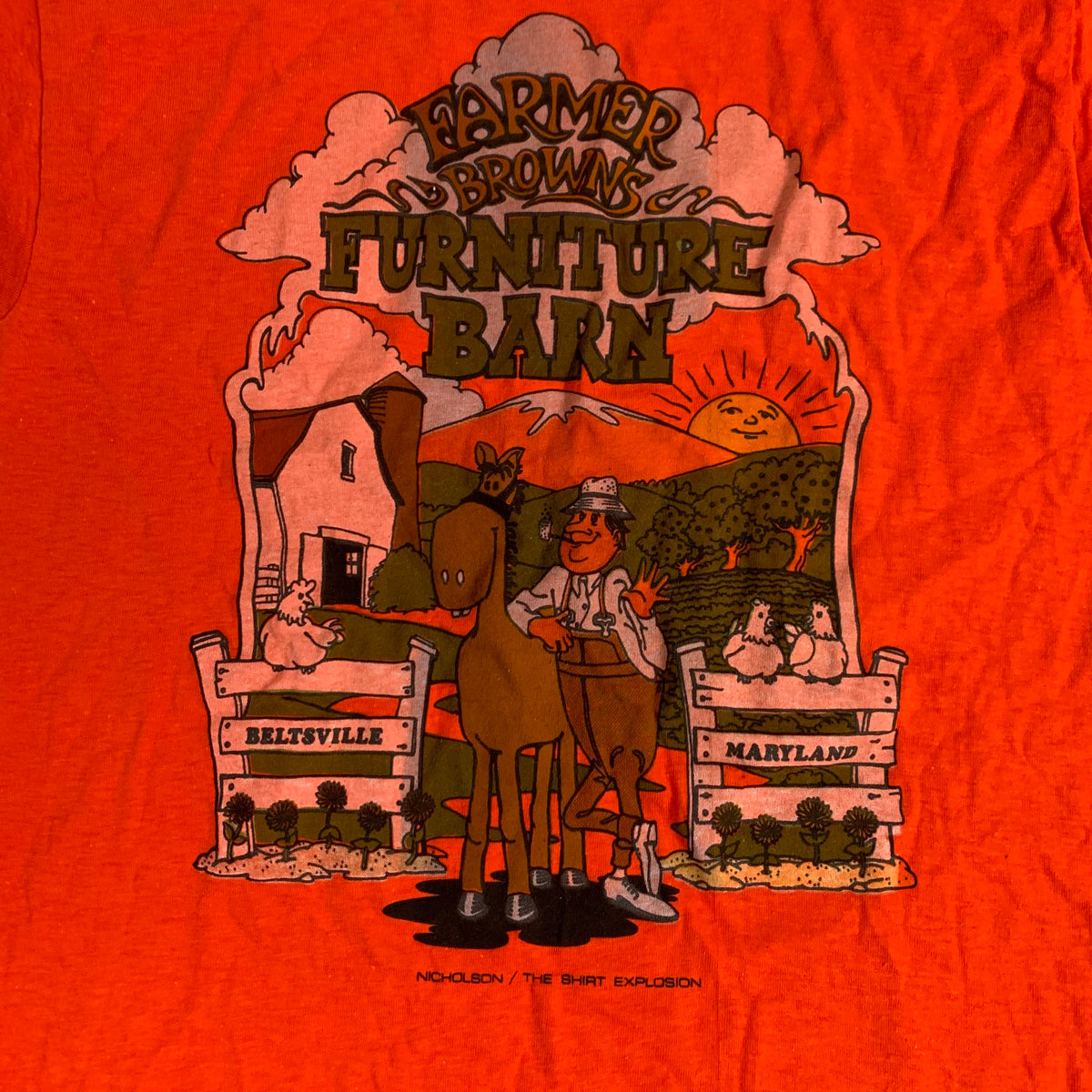 Vintage Farmer Brown&#39;s &quot;Furniture Barn&quot; Maryland Mayo Spruce T-Shirt