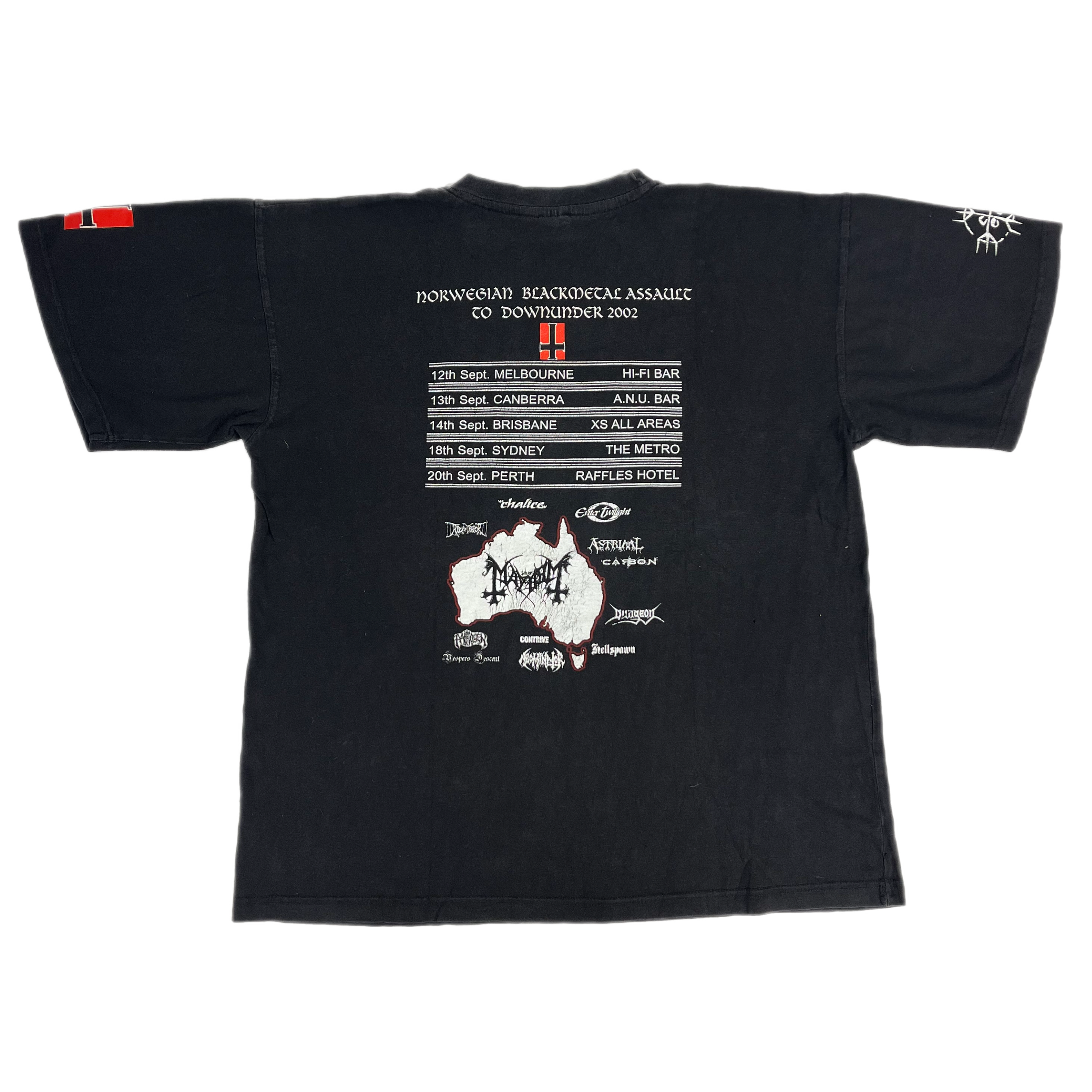 knus Premier Forestående Vintage Mayhem "Norwegian Black Metal Assault" Australian Tour T-Shirt |  jointcustodydc