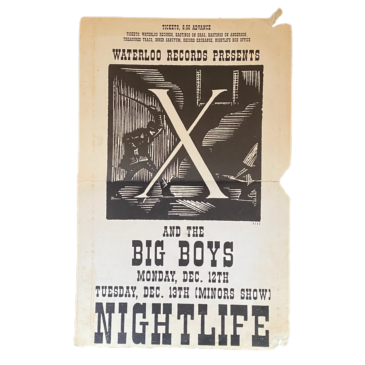 Vintage Los Angeles X &quot;NIGHTLIFE&quot; The Big Boys All Ages Poster