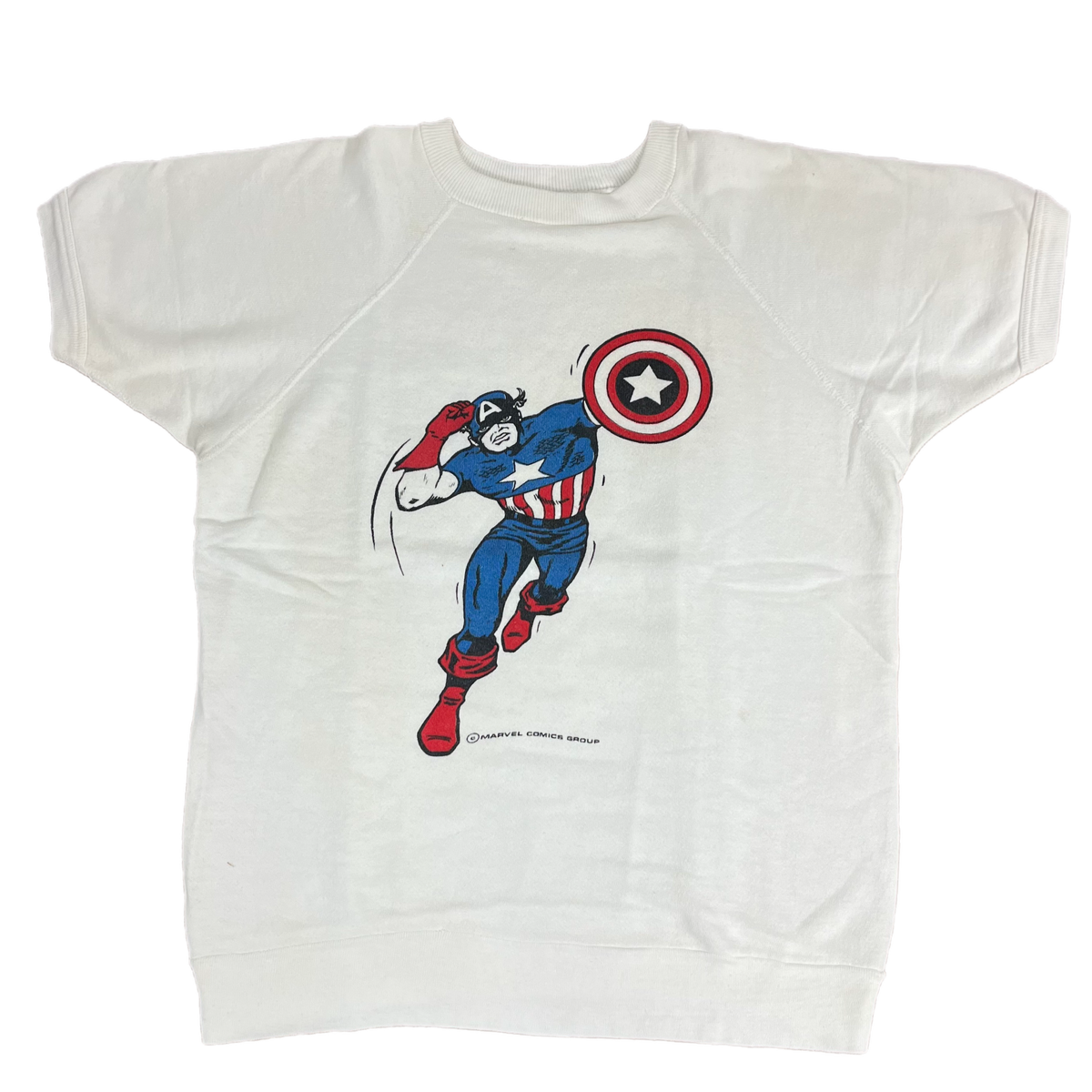 Vintage Captain America &quot;Marvel Comics Group&quot; Short Sleeve Raglan Sweatshirt