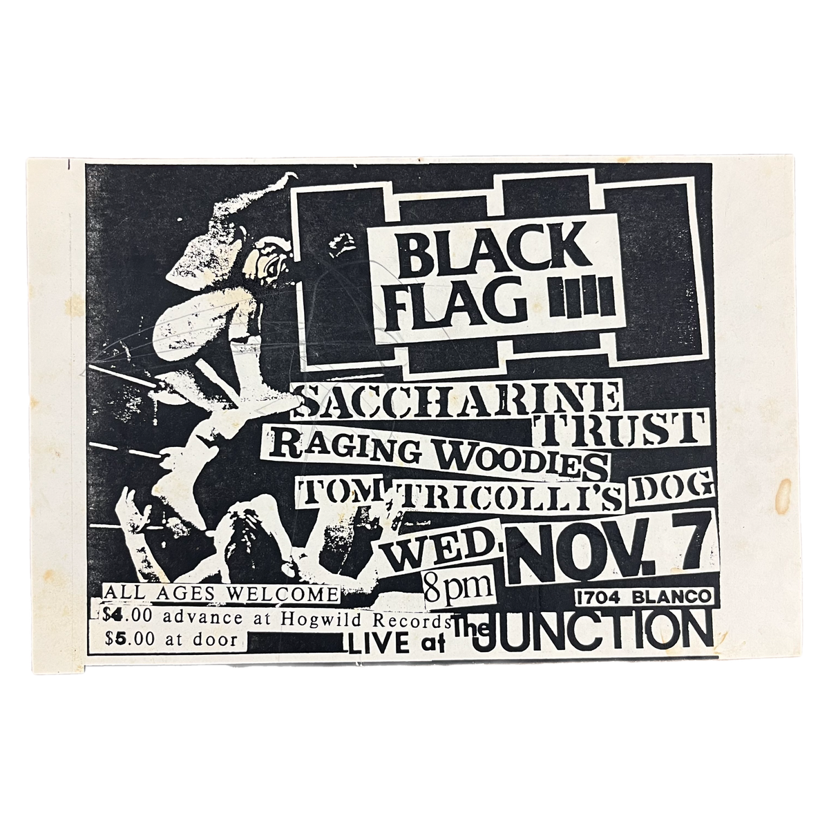 Vintage Black Flag &quot;Saccharine Trust&quot; The Junction Flyer