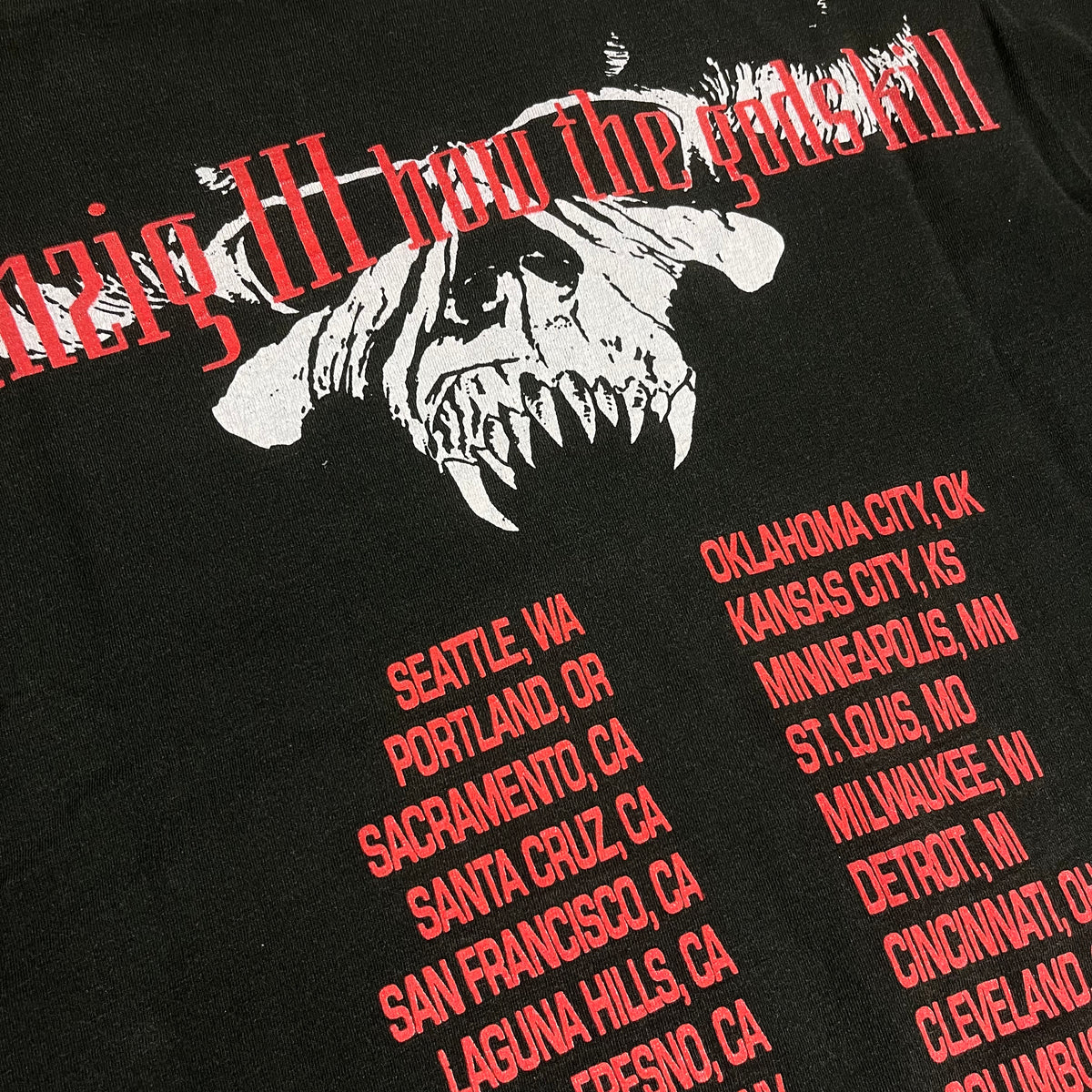 Vintage Danzig III &quot;How The Gods Kill&quot; Tour T-Shirt