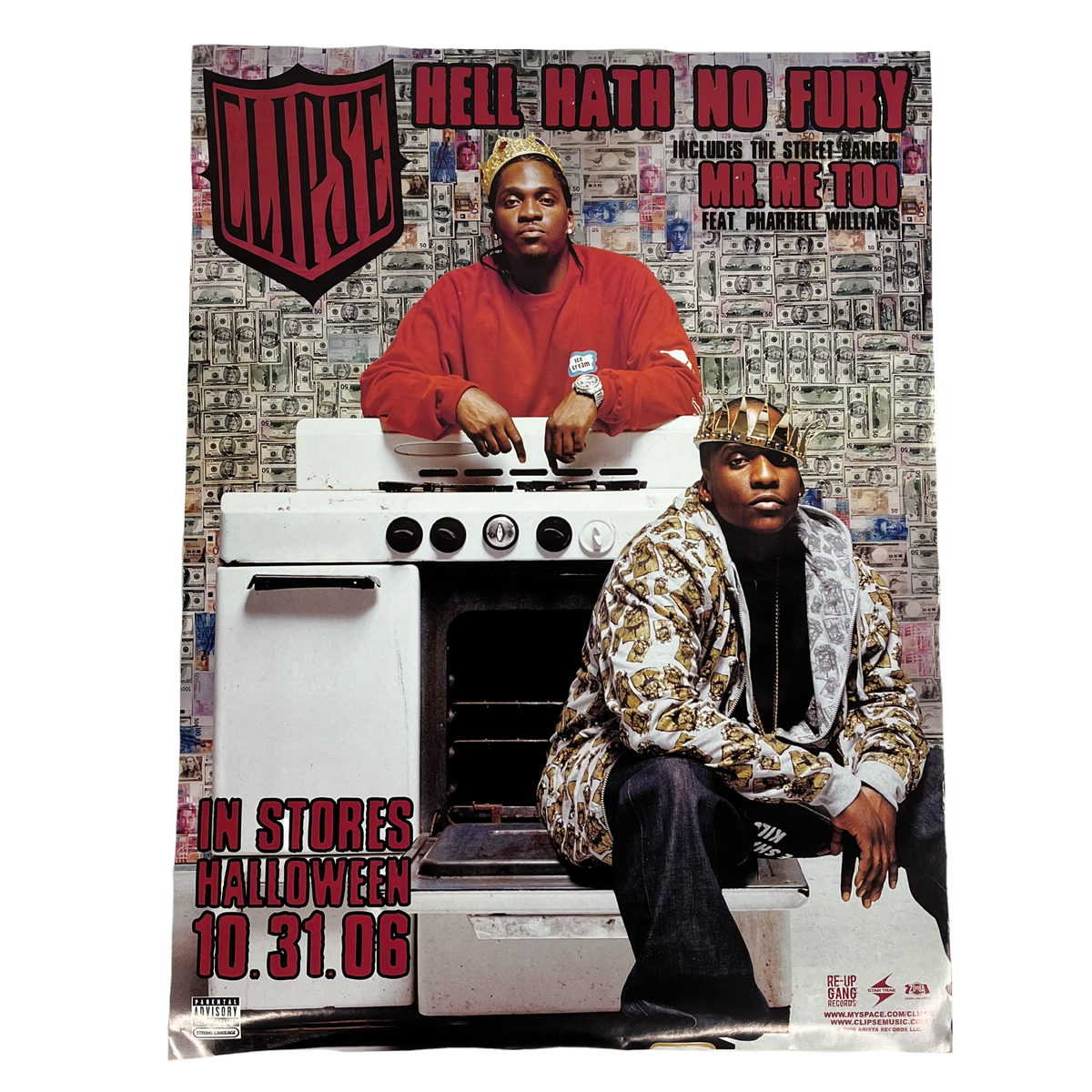 Vintage Clipse &quot;Hell Hath No Fury&quot; Re-Up Gang Records/Star Trak Entertainment Promotional Poster