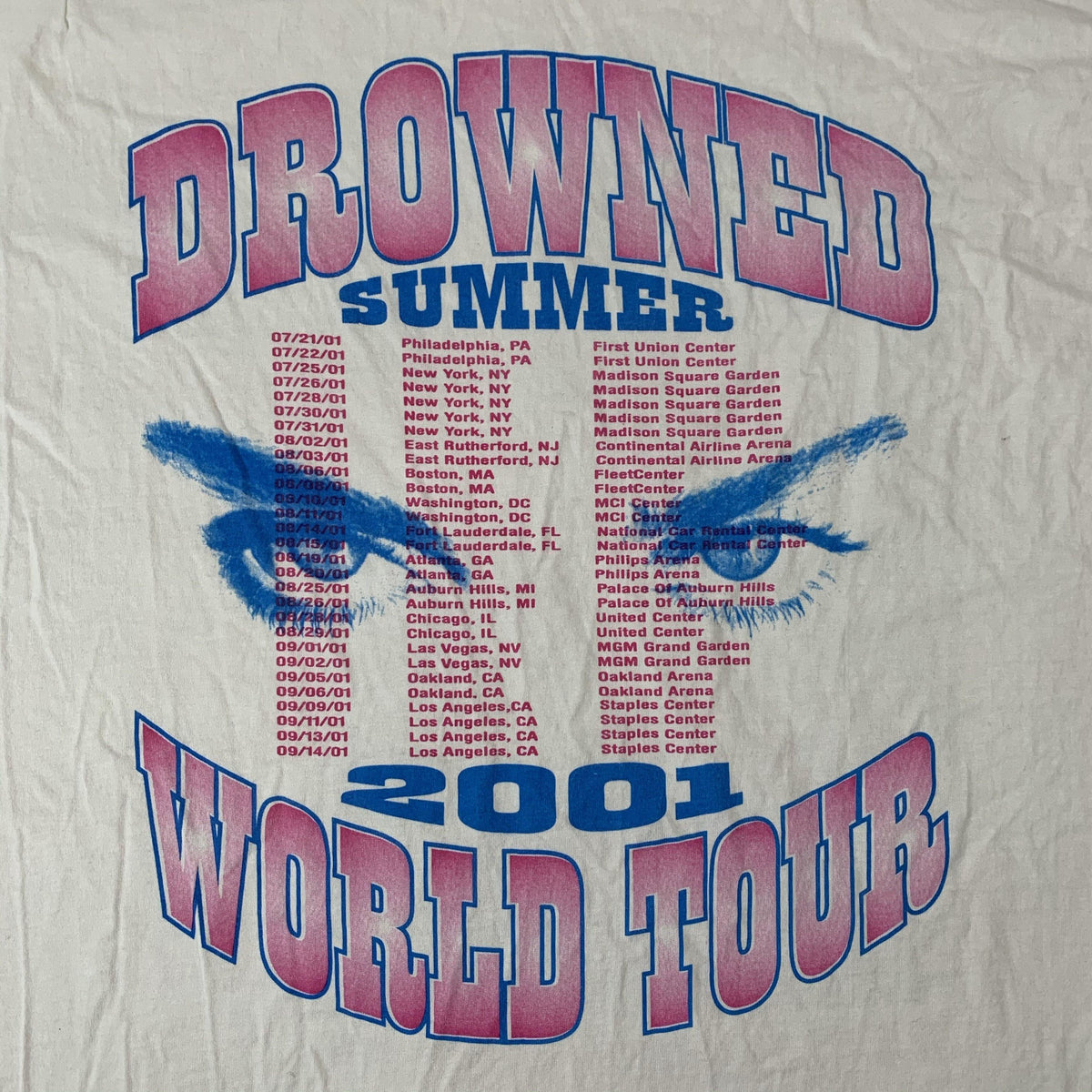 Vintage Madonna Drowned 2001 Tour Shirt Detail