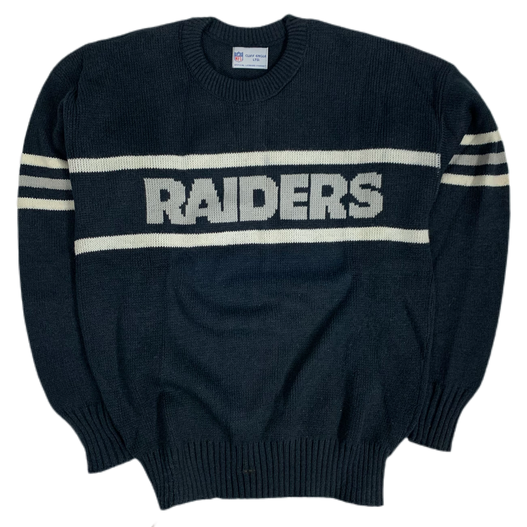 新品NFL RAIDERS オフィシャルセーター wool 100% サイズF Vintage Raiders “Cliff Engle” Knit Sweater - jointcustodydc