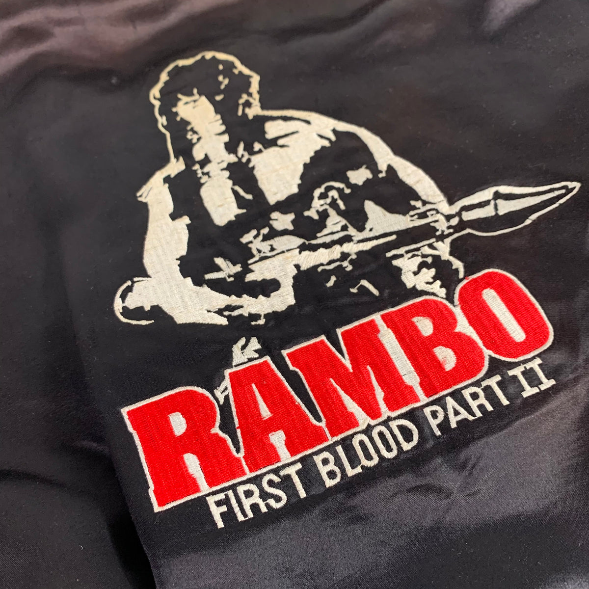 Vintage Rambo &quot;First Blood Part II&quot; Thorn Emi HBO Video Promotional Satin Jacket