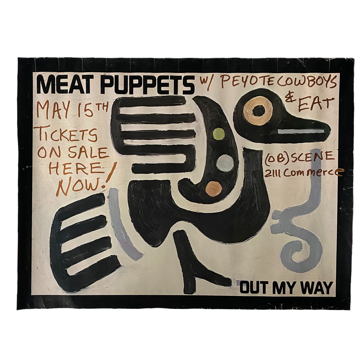 Vintage Meat Puppets &quot;Out My Way 1986&quot; Show Poster