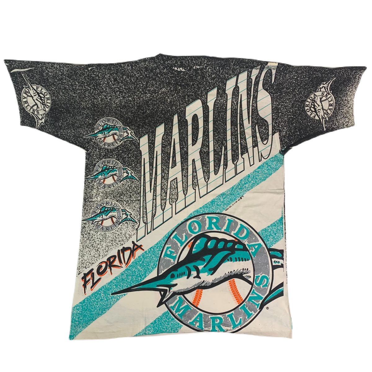 Vintage Florida Marlins &quot;All Over Print&quot; T-Shirt