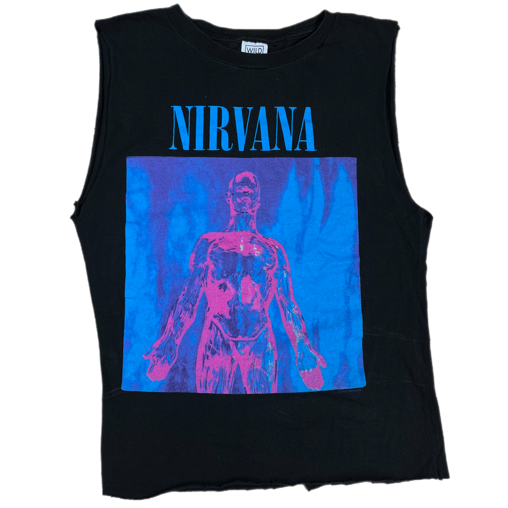 ヴィンテージ NIRVANA ノースリーブシャツ RARE 90s Vintage Kurt Cobain Nirvana Cutoff Sleeveless T