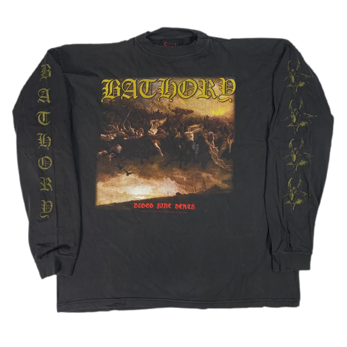 Vintage Bathory “Blood Fire Death” Black Mark Production Long Sleeve Shirt