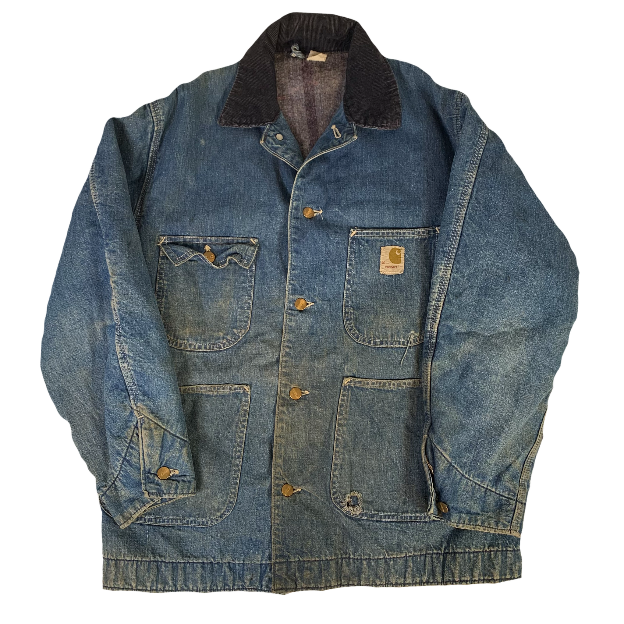 Carhartt jean jacket blanket lined best sale