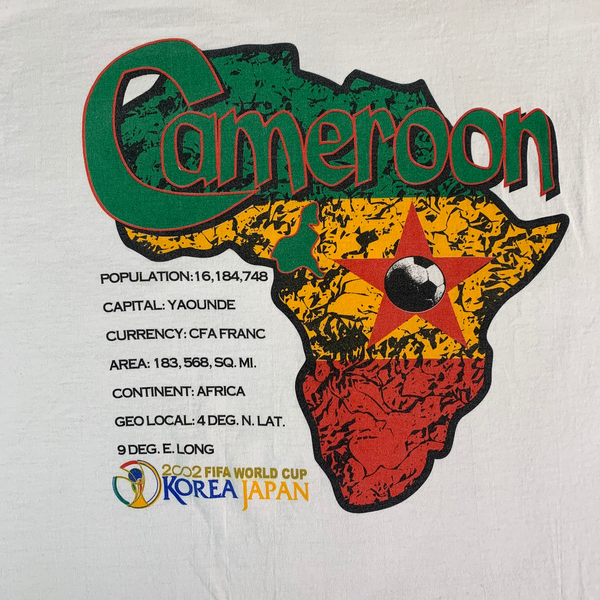 Vintage Cameroon &quot;2002 Fifa&quot; World Cup T-Shirt