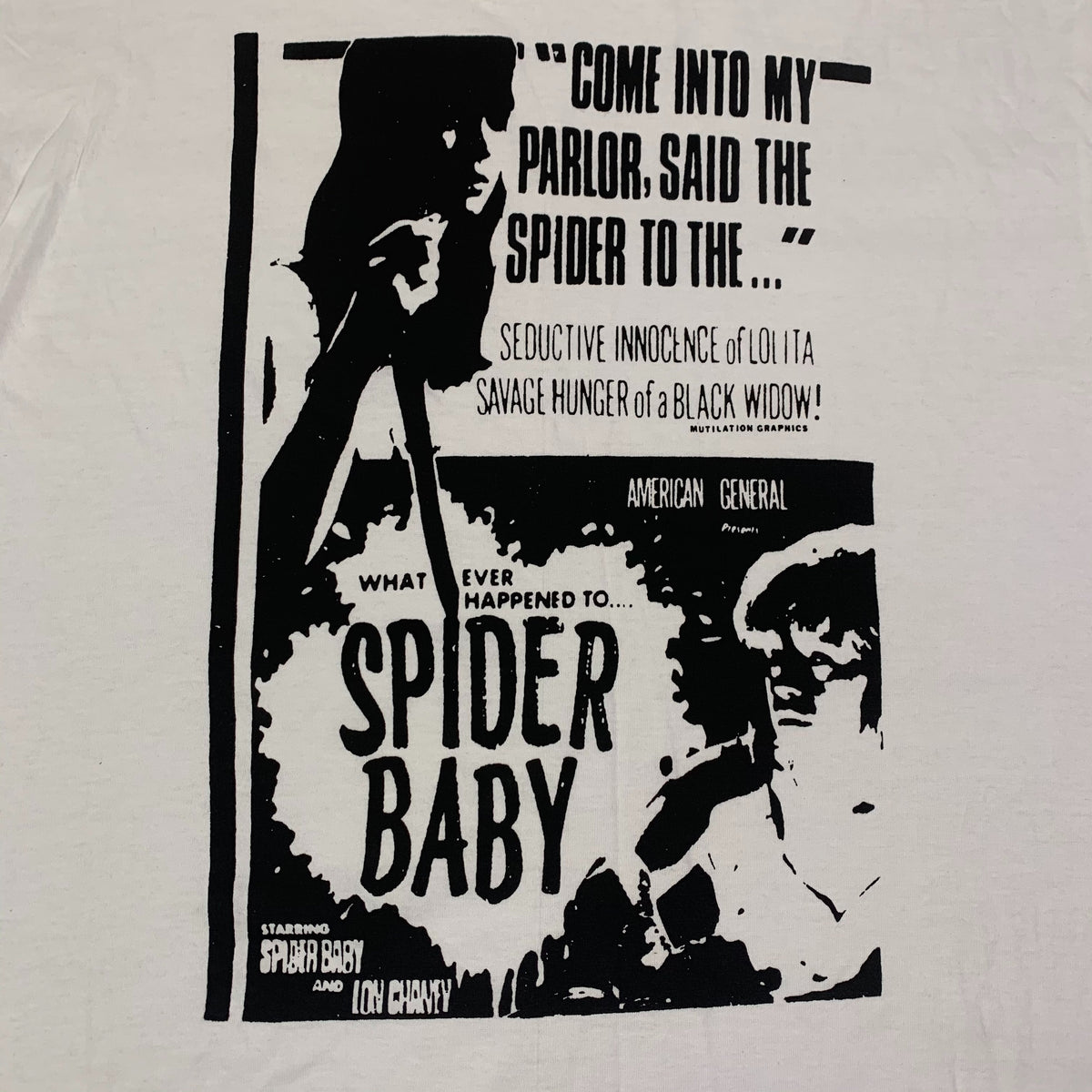 Vintage Mutilation Graphics &quot;Spider Baby&quot; T-Shirt