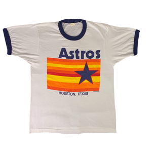 VTG Houston Astros 90s Pinstripe USA Made Ringer Jersey Shirt XL