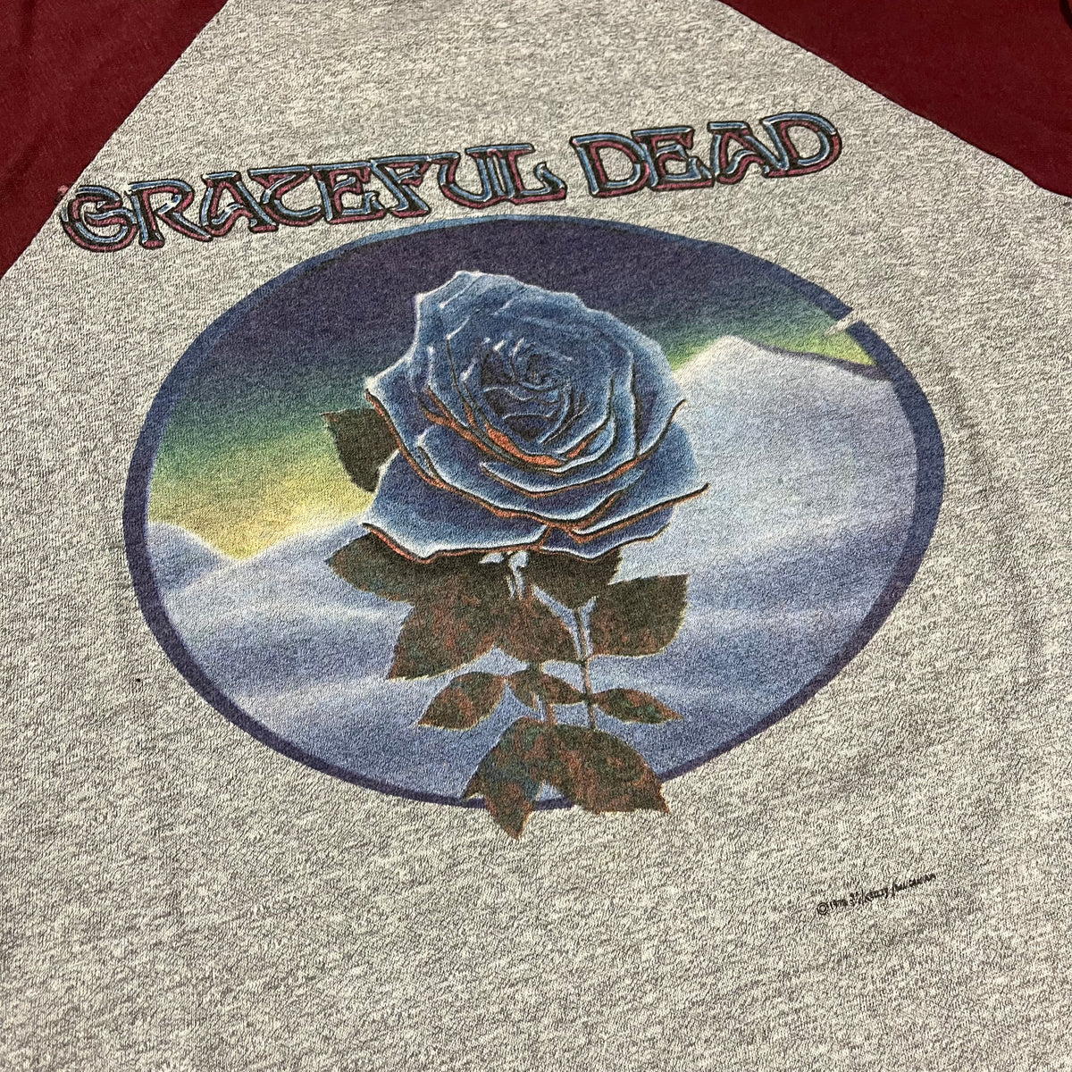 Vintage Grateful Dead &quot;Stanley Mouse&quot; Blue Rose 1981 Raglan Shirt