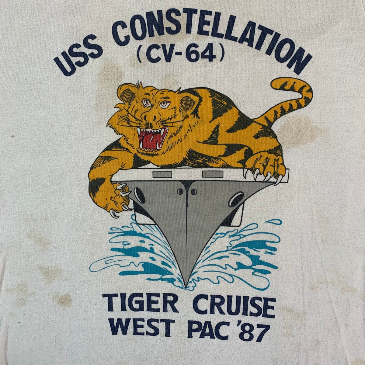 Vintage USS Constellation &quot;Tiger Cruise&quot; Ringer Shirt
