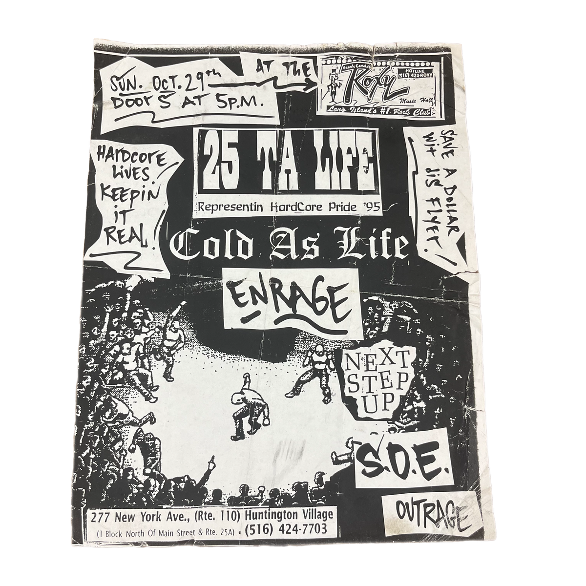 Vintage 25 Ta Life Cold As Life Next Step Up &quot;Roxy Long Island&quot; Show Flyer