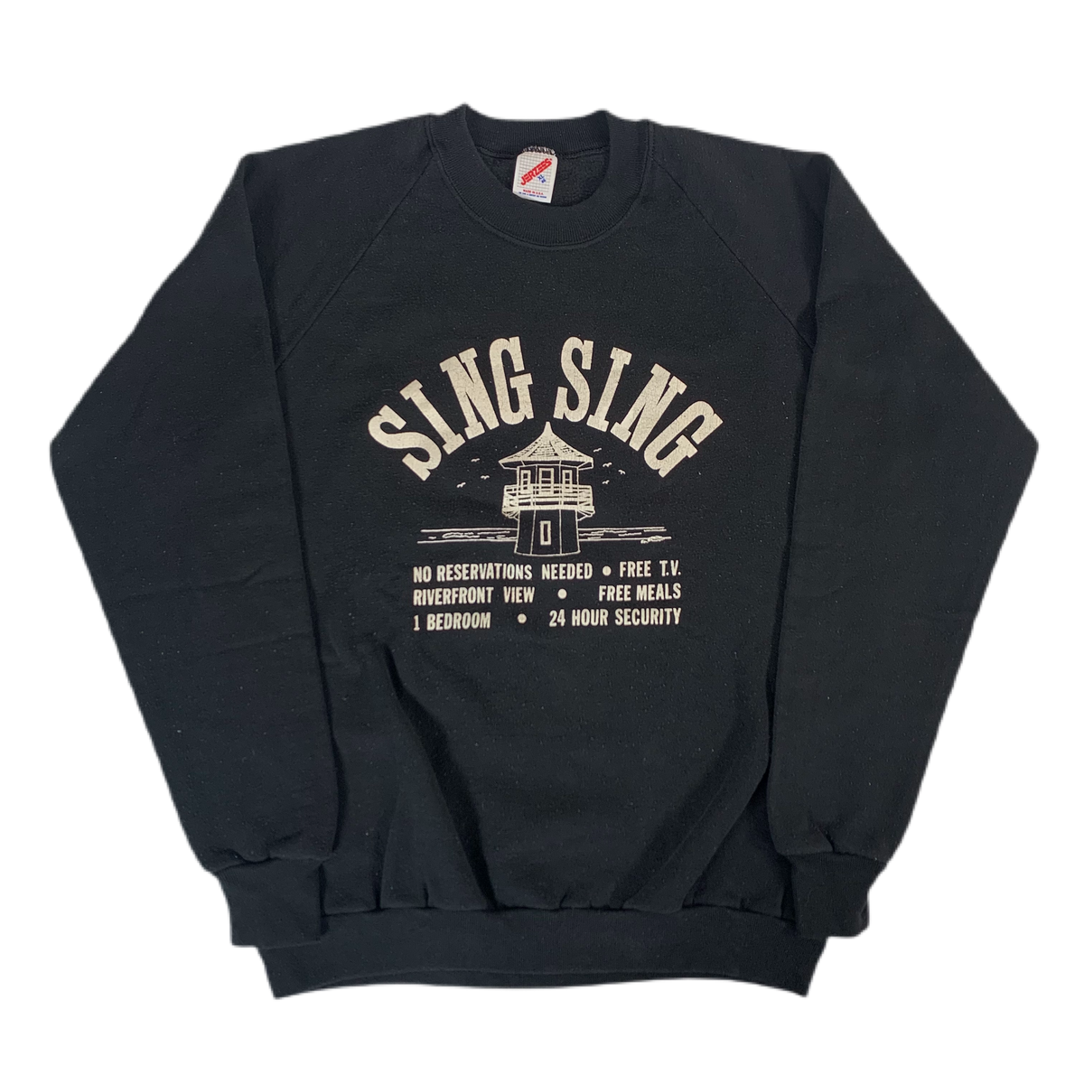 Vintage Sing Sing Prison &quot;No Reservations Needed&quot; Raglan Sweatshirt