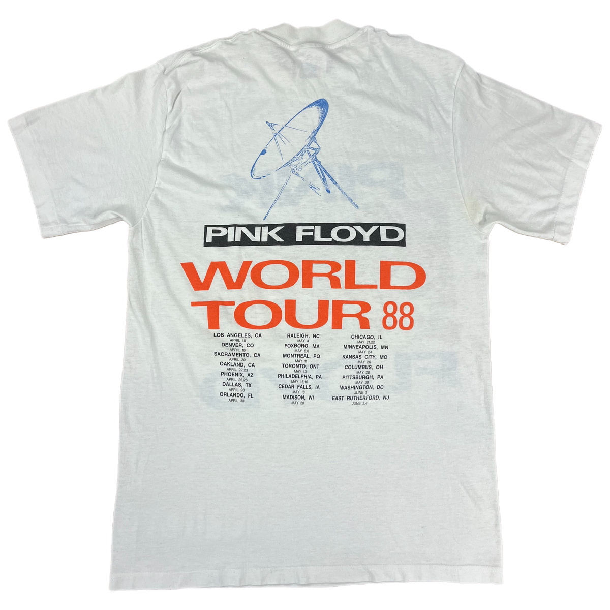 Vintage Pink Floyd &quot;World Tour&quot; 1988 T-Shirt